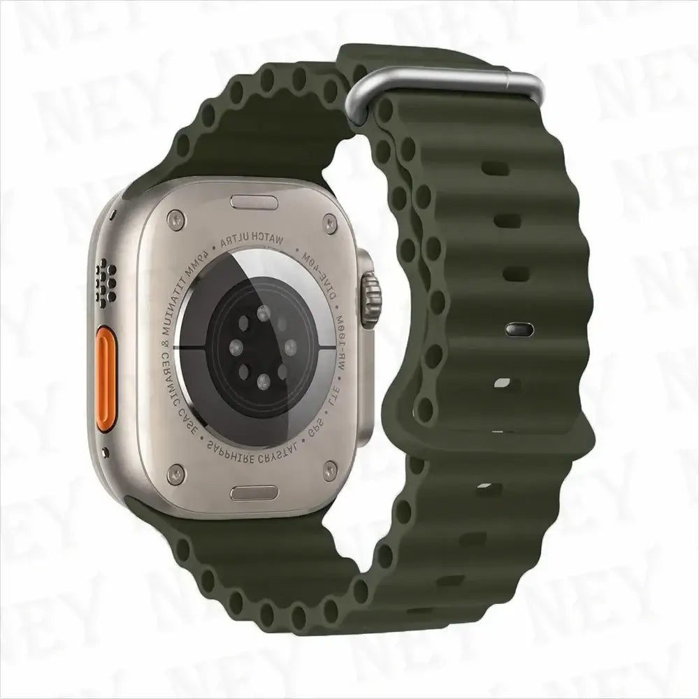 Olive Green tubular silicone Apple Watch band