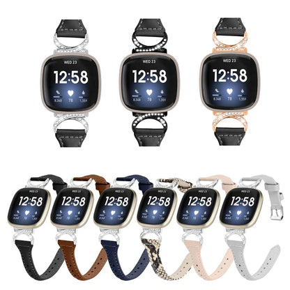 Fitbit Versa 4, Versa 3, Sense 2 and Sense Sparkly D-Link Leather Band