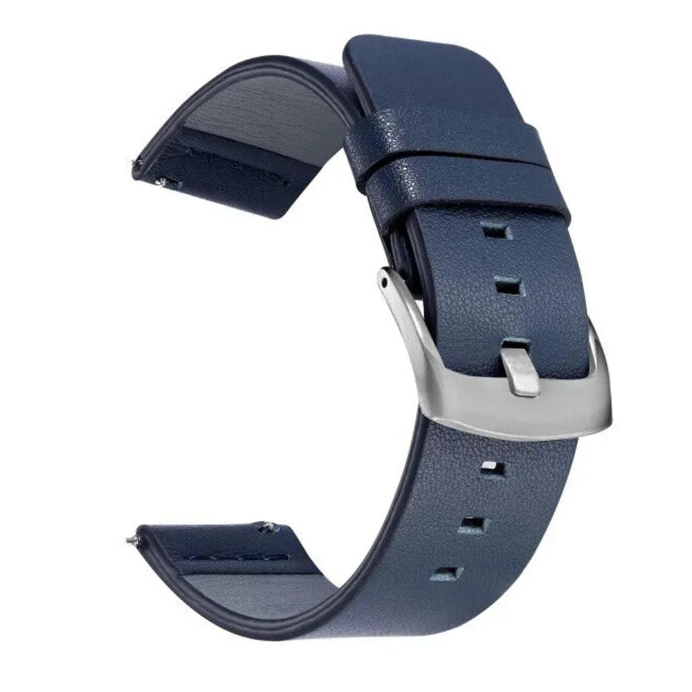 Motorola Moto Leather Band with Square Adjustment Holes — Navy Blue / Silver Buckle