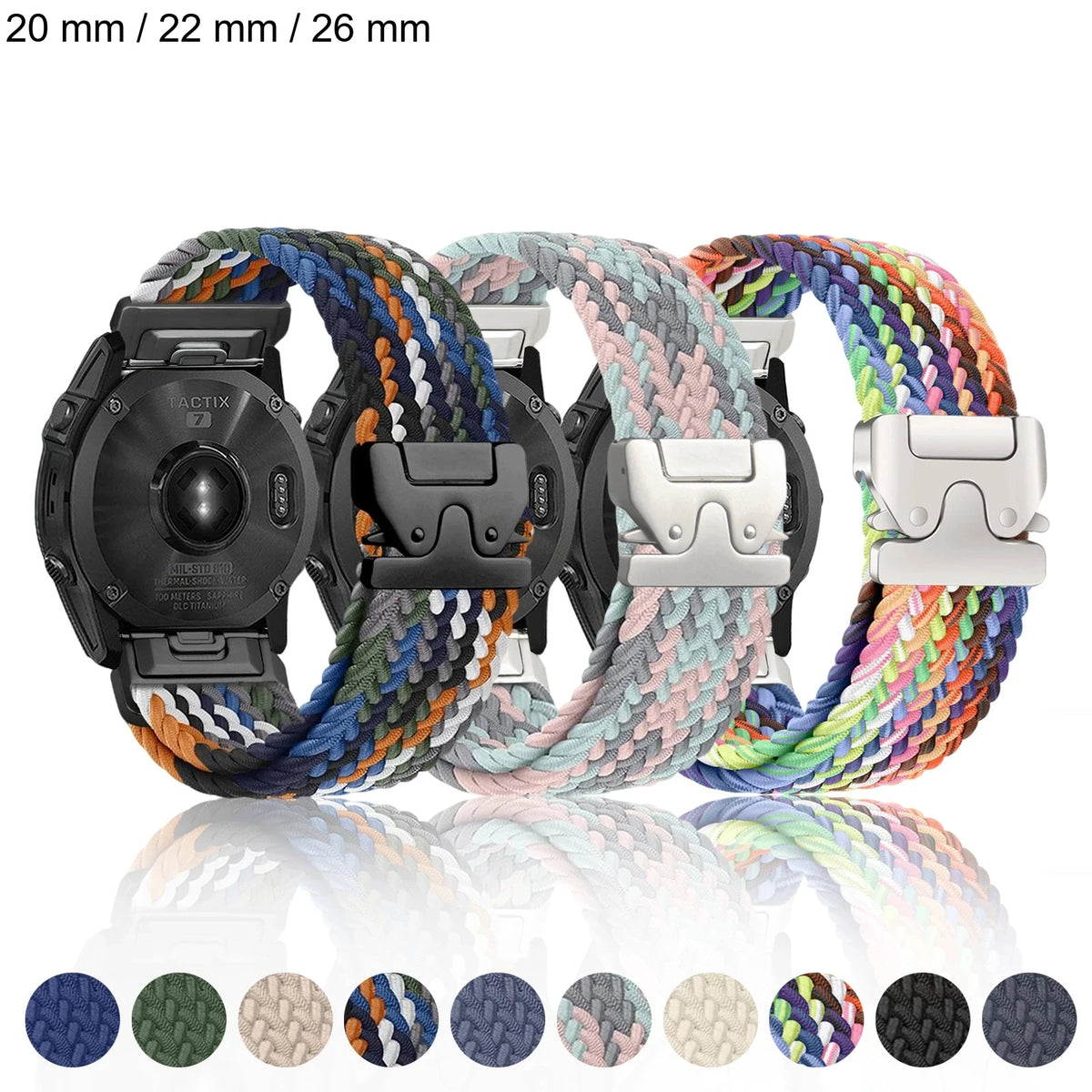 Garmin QuickFit 20/22/26mm Braided Stretch Nylon Band