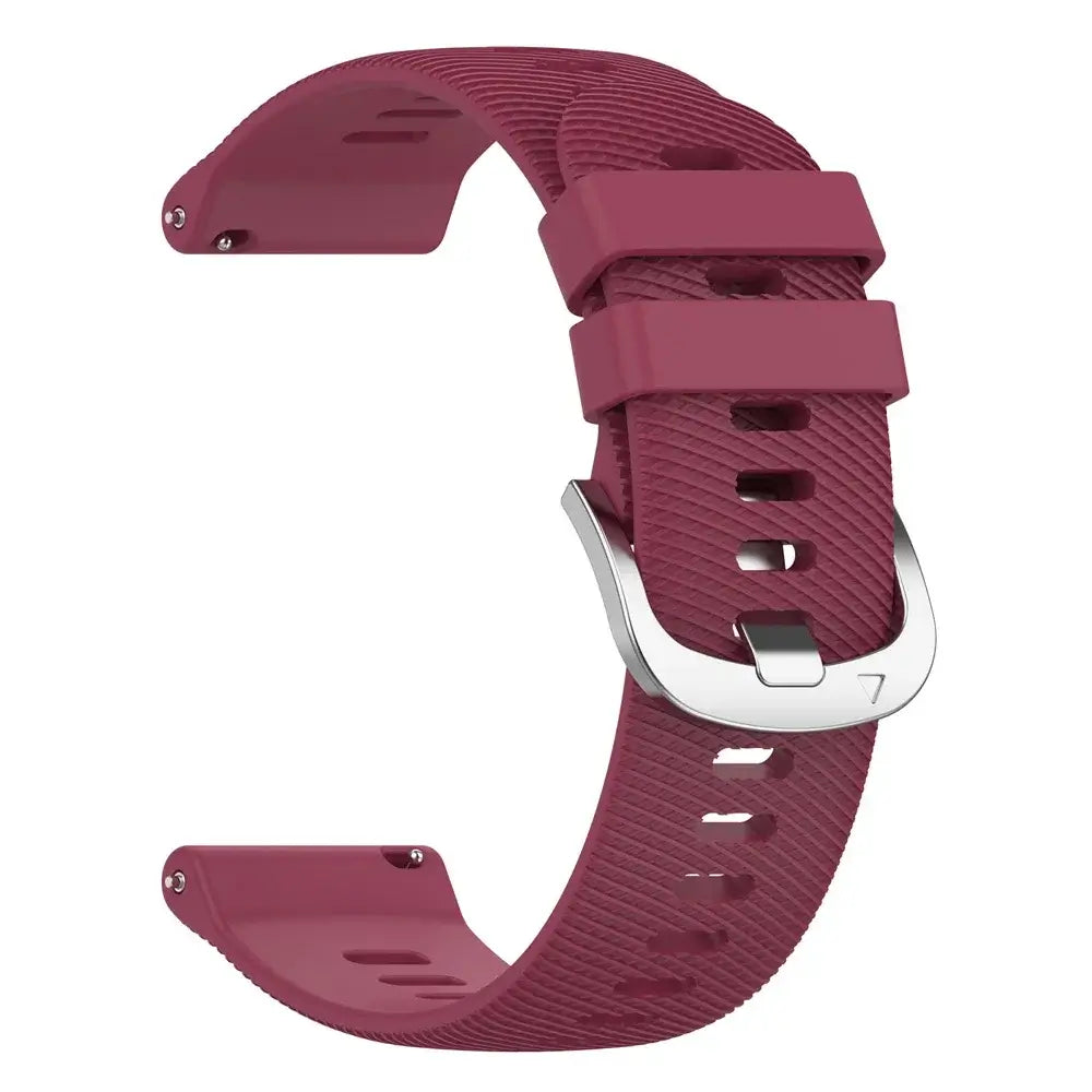 Amazfit Textured Silicone Band with Color and Buckle Options — Wine Red / Silver Buckle