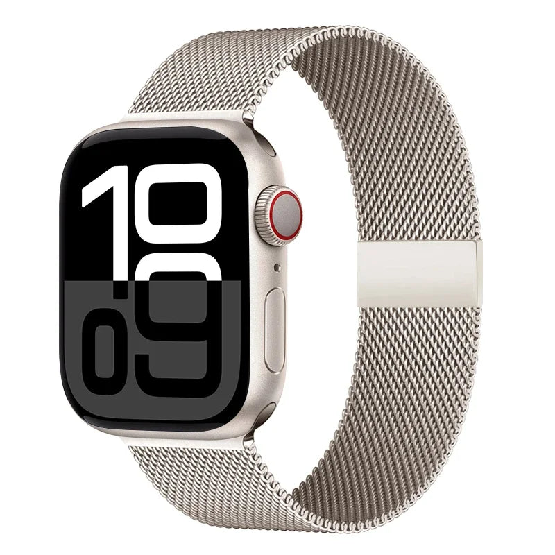 Colorful Milanese Mesh Apple Watch Band in Champagne