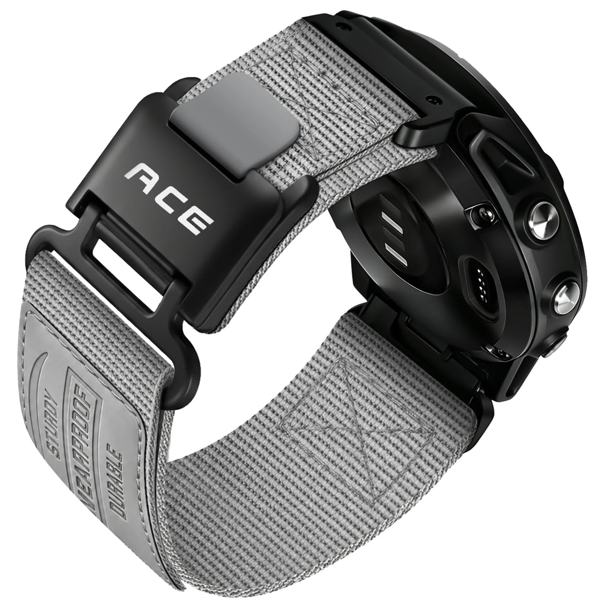 Gray Garmin QuickFit 22/26mm Rugged Nylon Band with Magnetic Buckle