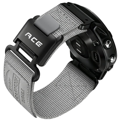 Gray Garmin QuickFit 22/26mm Rugged Nylon Band with Magnetic Buckle