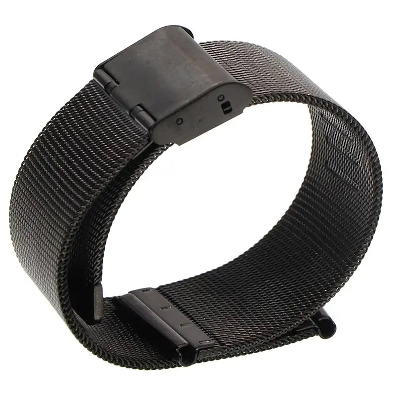 Black mesh band with folding clasp for compatible Huawei watches