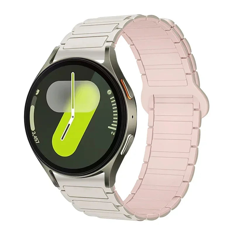 COROS Ribbed Magnetic Silicone Loop Band – Cream / Pink