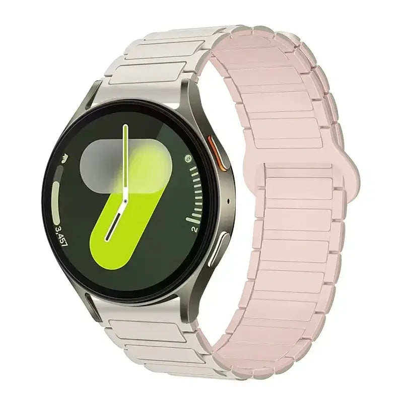 Amazfit Ribbed Magnetic Silicone Loop Band — Cream / Pink