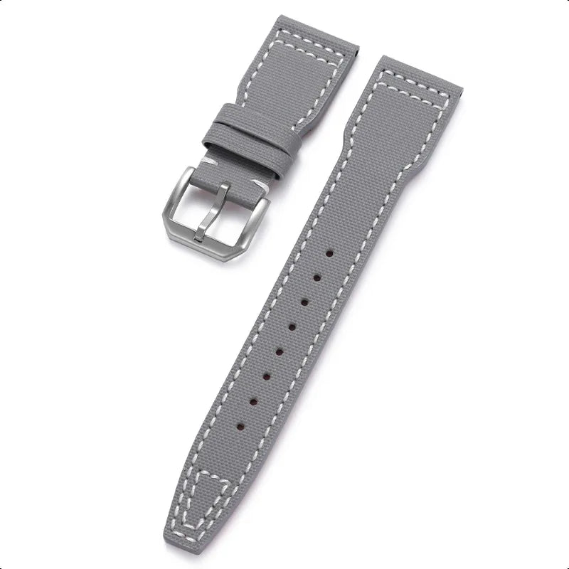 COROS Nylon Canvas Band with Stitching Options – Gray / White Stitching