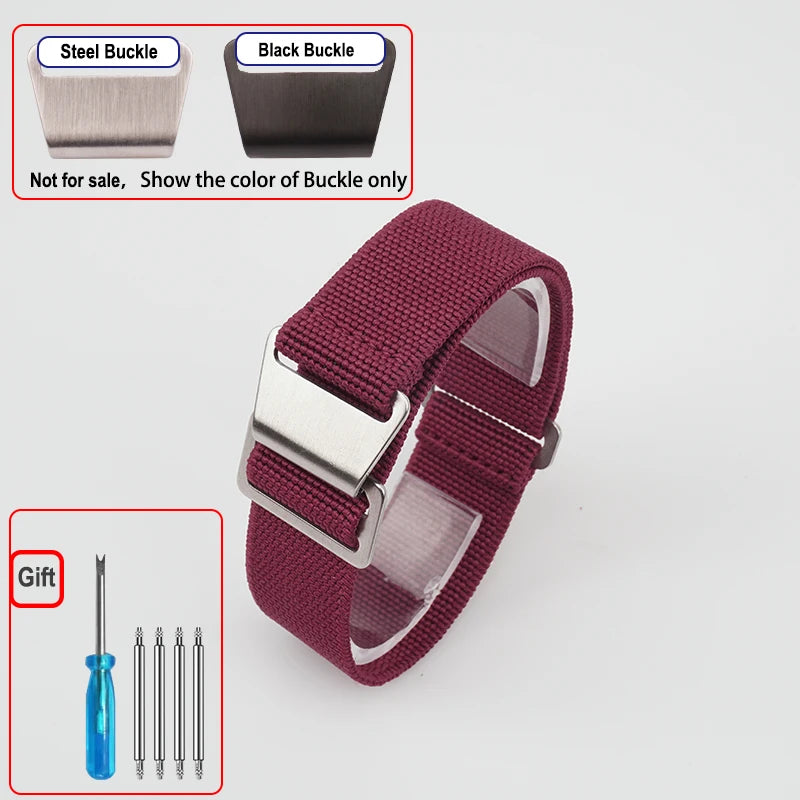 Motorola Moto Elastic Nylon Parachute Watch Band — Wine Red