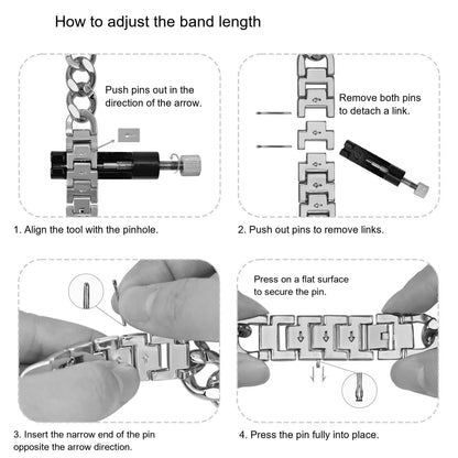 Google Pixel Watch 5, 4 and 3 Chain Link Stainless Steel Band — band detail