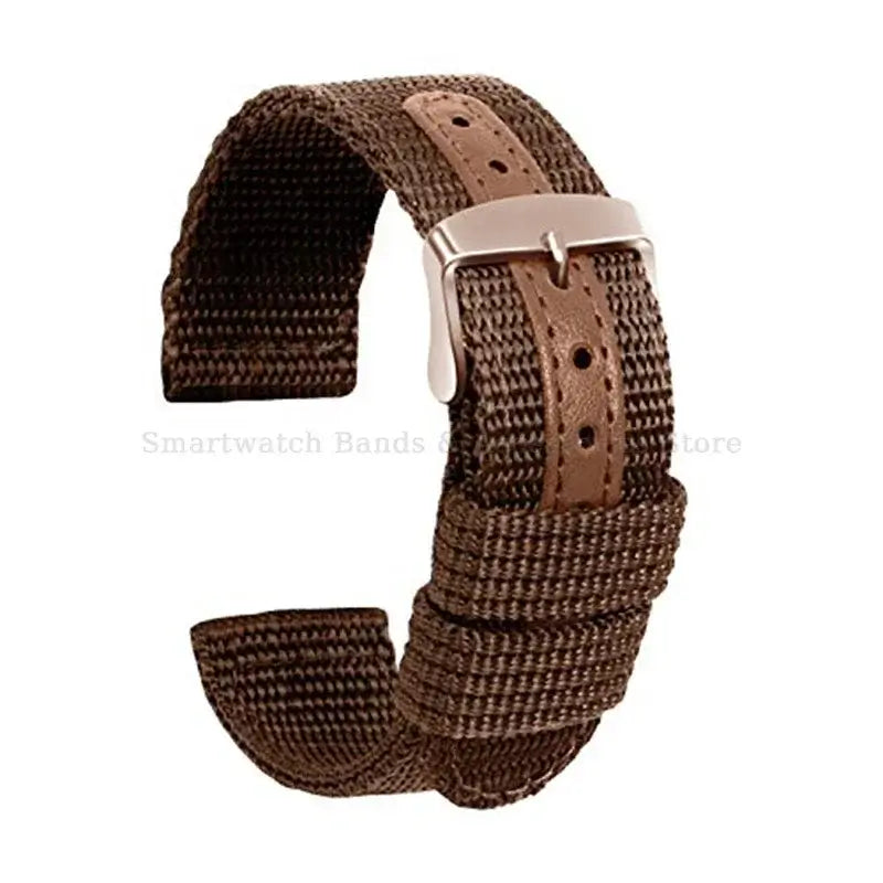 Suunto Textured Nylon Band with Center Detail - Brown / Rose Gold Buckle