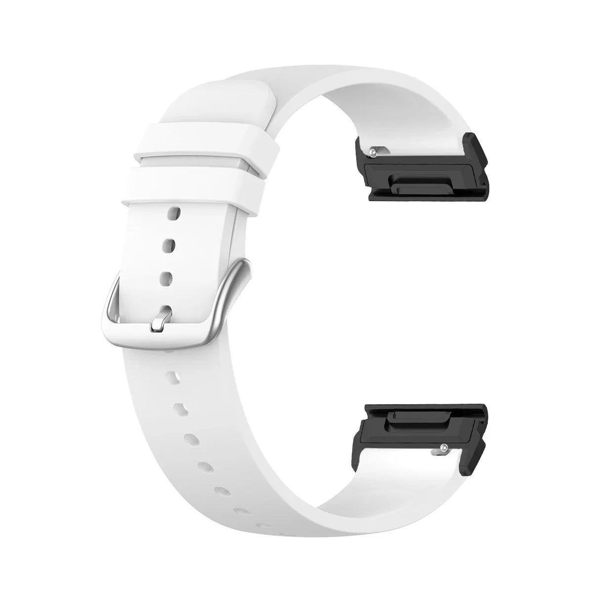 Garmin QuickFit Smooth Silicone Buckle Band in White / Black