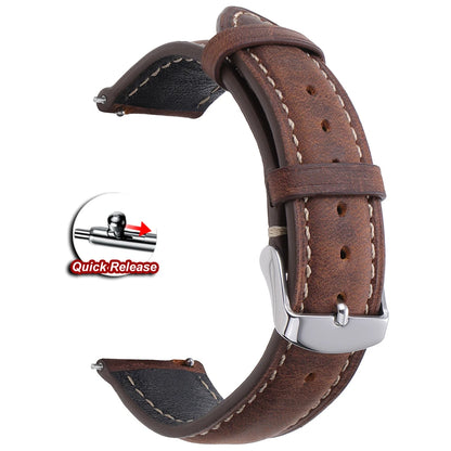 Garmin Vintage Stitched Leather Band in Dark Brown