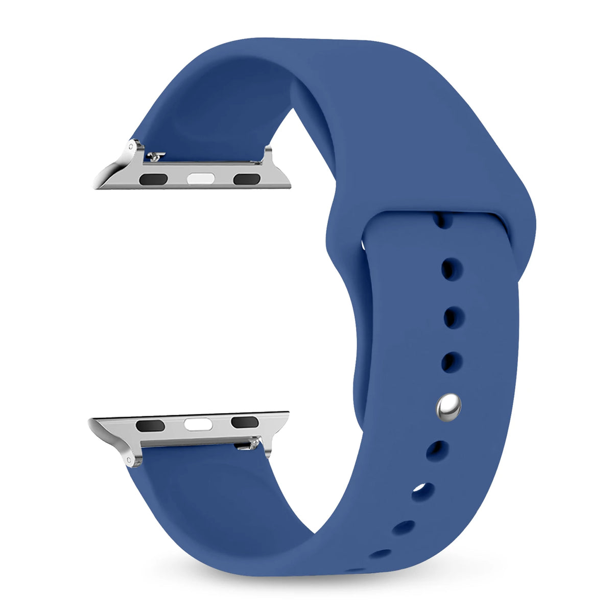 Classic Pin-and-Tuck Silicone Apple Watch Band in Denim Blue