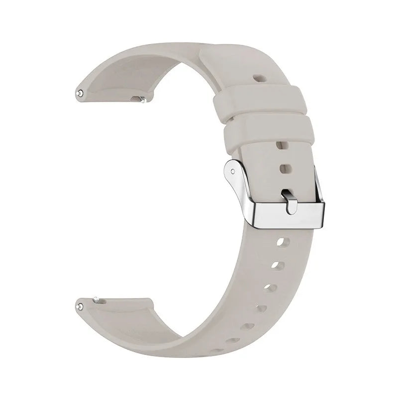 COROS Smooth Silicone Watch Band with Pin Buckle - Light Gray - Silver Buckle
