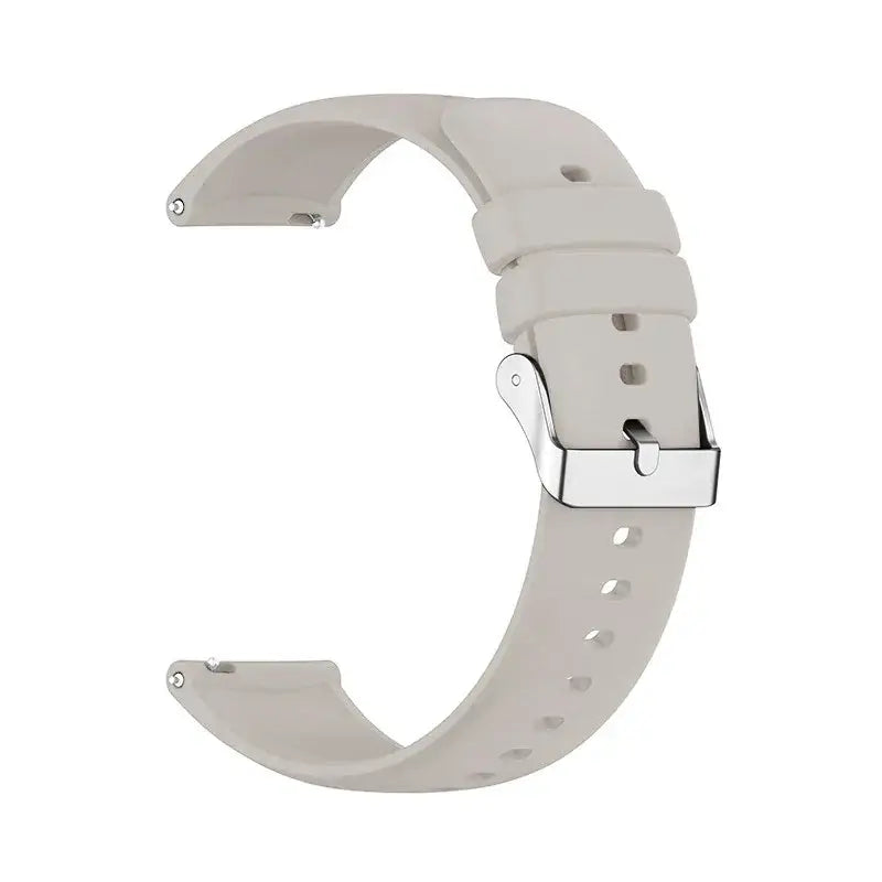 Amazfit Smooth Silicone Watch Band with Pin Buckle - Light Gray - Silver Buckle