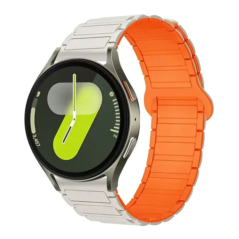 Amazfit Ribbed Magnetic Silicone Loop Band — Cream / Orange