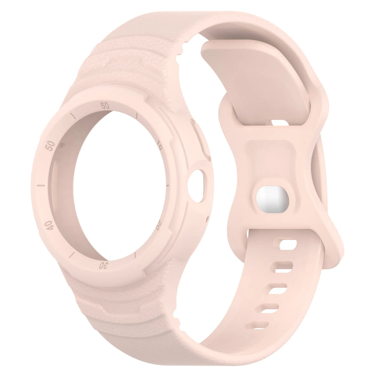 Light Pink Google Pixel Watch 3, 2 and 1 41mm Silicone Band with Built-In Case