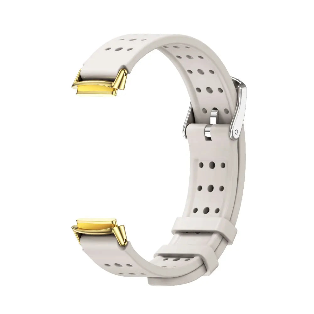 Light Gray / Gold Fitbit Luxe Mesh or Perforated Sport Band