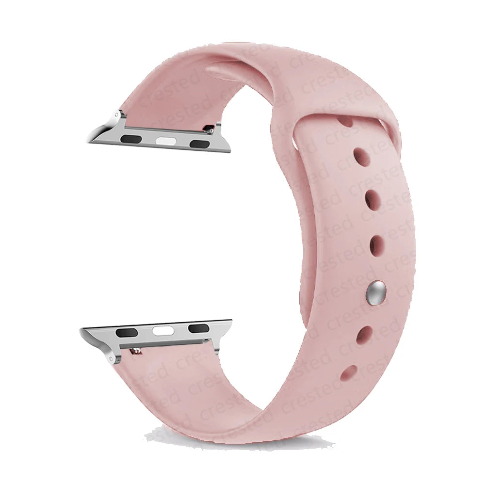 Classic Pin-and-Tuck Silicone Apple Watch Band in Dusty Pink