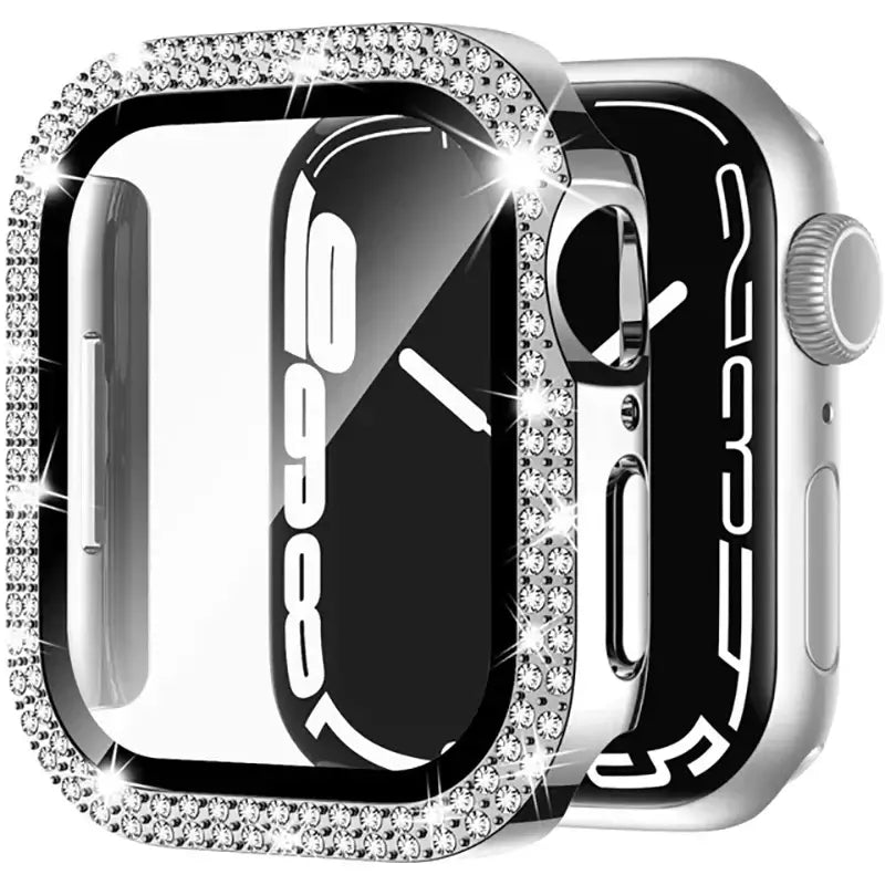 Dazzling protective cover case for Apple Smart Watch featuring crystal accents for a stylish and elegant look.