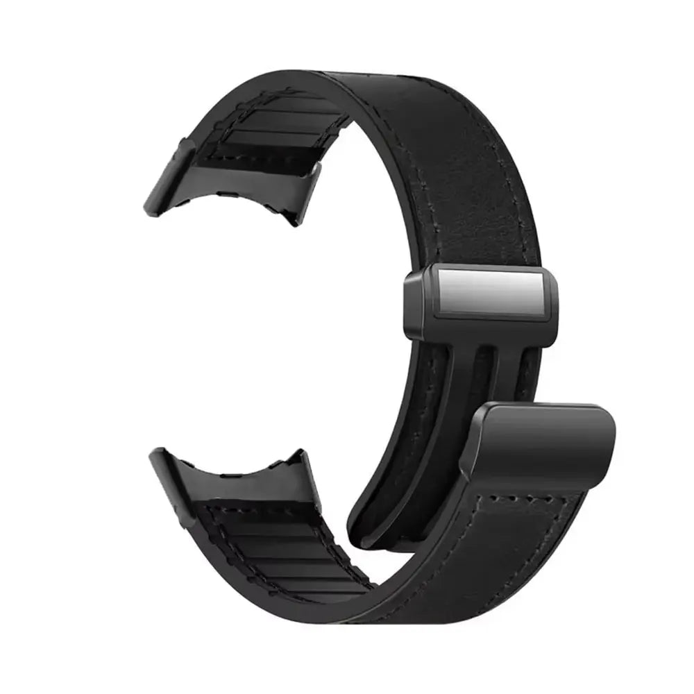Google Pixel Watch 5, 4 and 3 Leather and Silicone Band, Magnetic Clasp