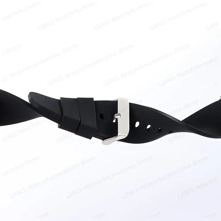 TicWatch Smooth Silicone Buckle Band - Black silicone flexibility detail