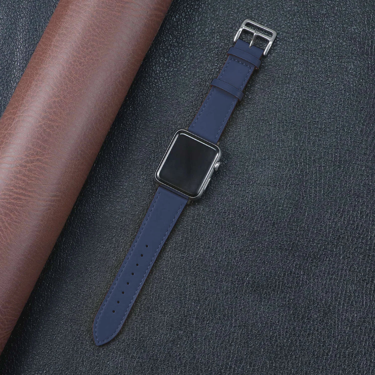 Fabric Apple Watch Strap - Solid, Two-Tone & Printed in Navy Blue