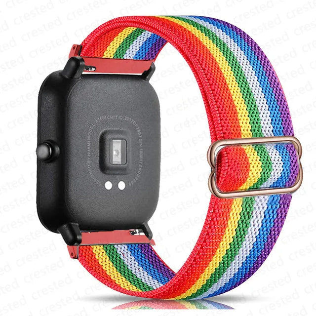 COROS Adjustable Elastic Fabric Watch Band - Rainbow Stripes