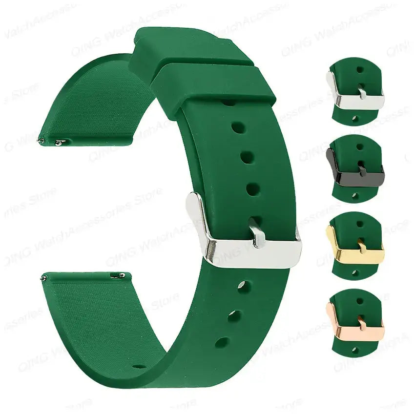 Suunto Smooth Silicone Buckle Band - Green with buckle finish previews