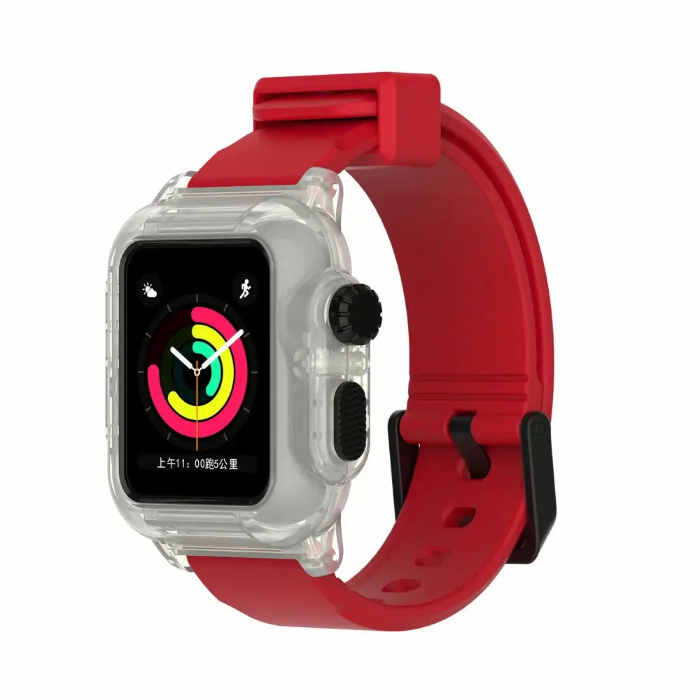 Silicone Apple Watch Band & Case - Solid, Camo & Luminous in Red / Luminous