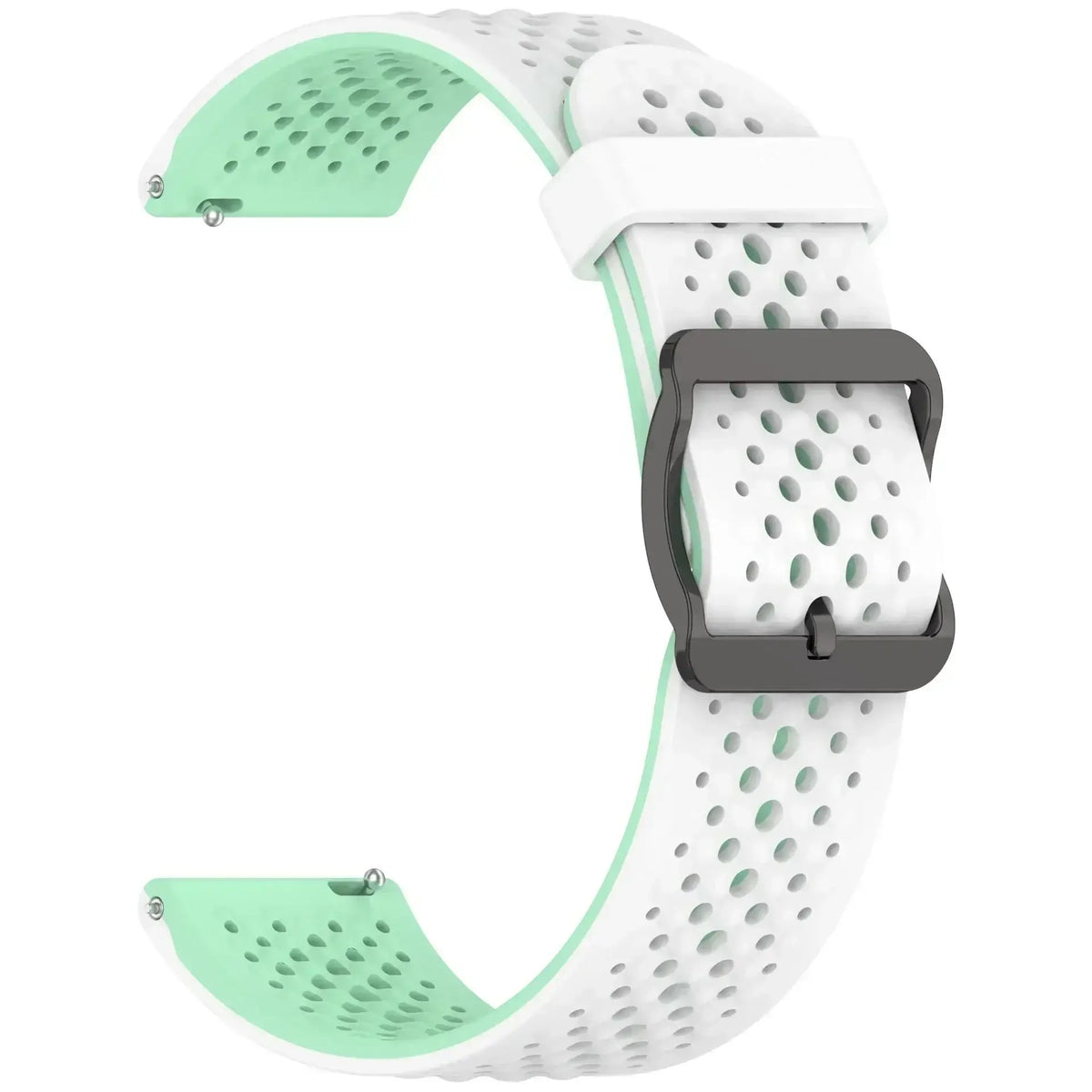 Perforated Silicone Buckle Band for Amazfit – White / Mint Green