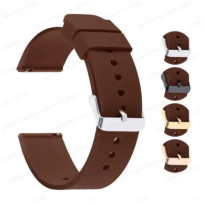 Suunto Smooth Silicone Buckle Band - Brown with buckle finish previews