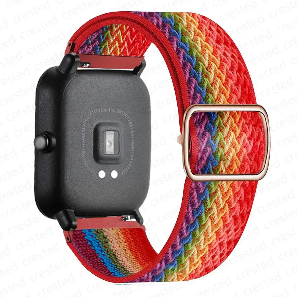Adjustable Nylon Loop Band for Amazfit – Rainbow Chevron