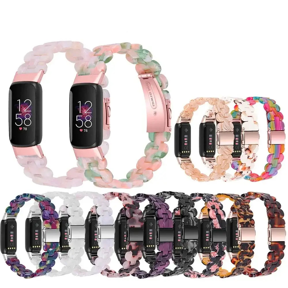 Fitbit Luxe Marbled & Tortoiseshell Resin Band - Resin bracelet patterns and color options