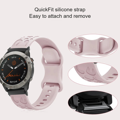 Garmin QuickFit 22/26mm Embossed Silicone Band with Tuck Closure — product detail