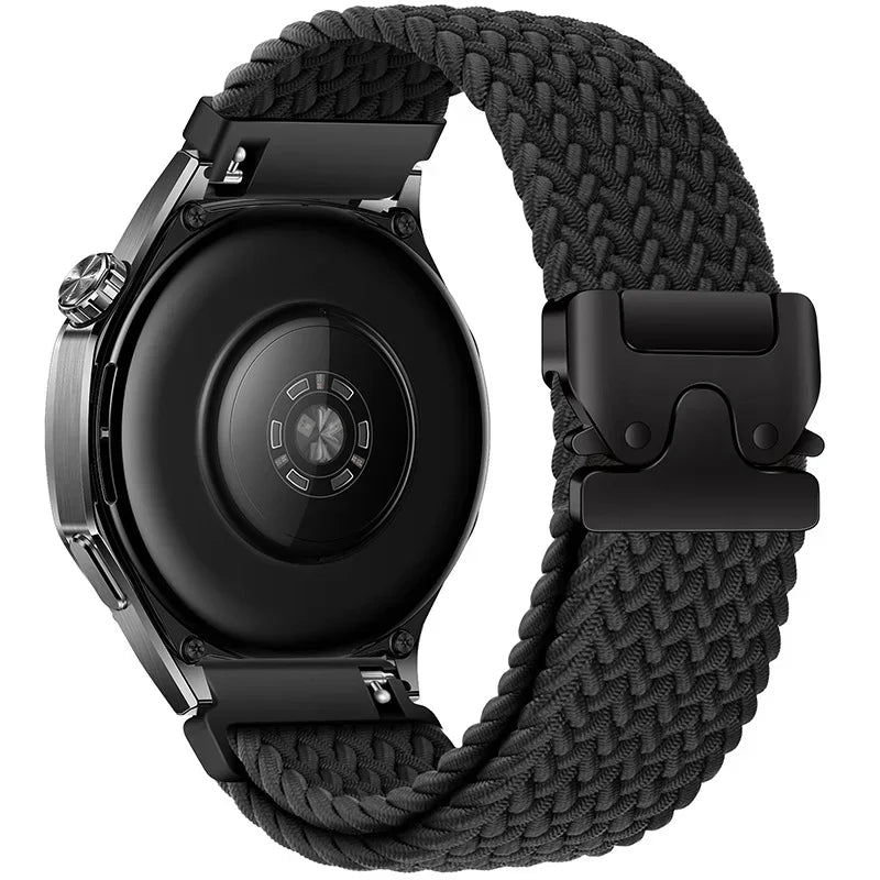 Braided Nylon Clasp Band for Motorola Moto — Black Braided