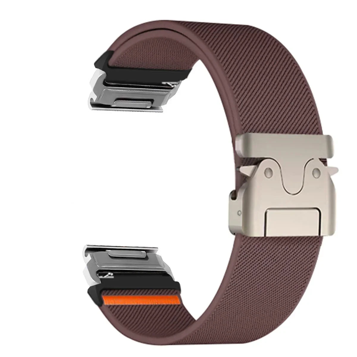Garmin QuickFit Nylon Band - Clasp and Slider Styles in Dusty Mauve / Silver - Clasp