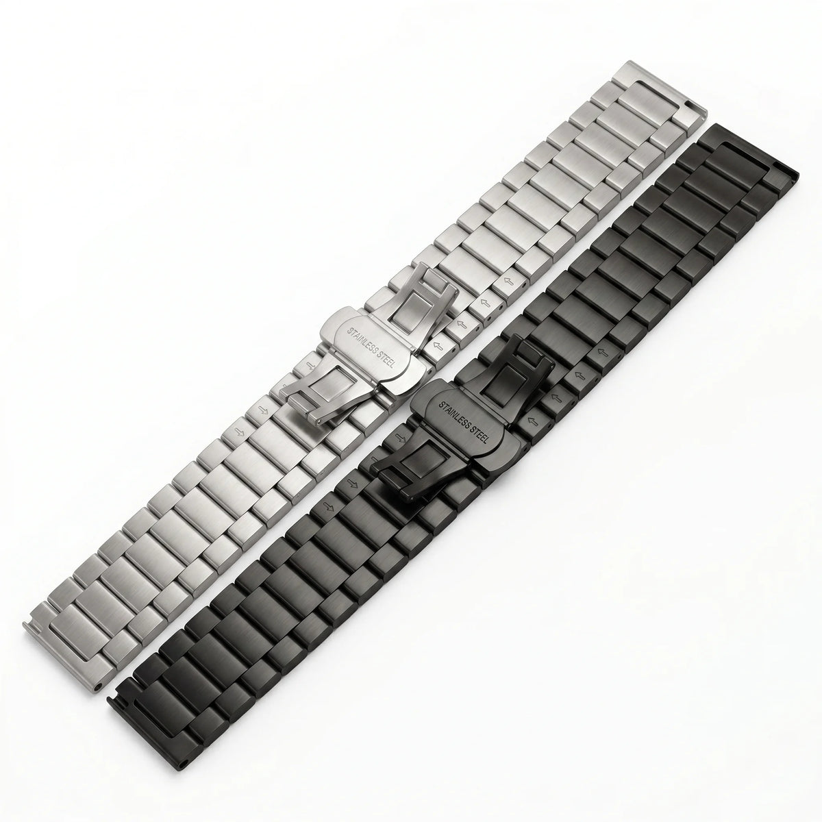 Garmin Brushed Stainless Steel Bracelet — side view