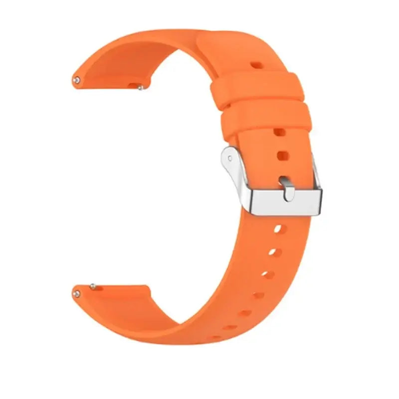 Amazfit Smooth Silicone Watch Band with Pin Buckle - Orange - Silver Buckle