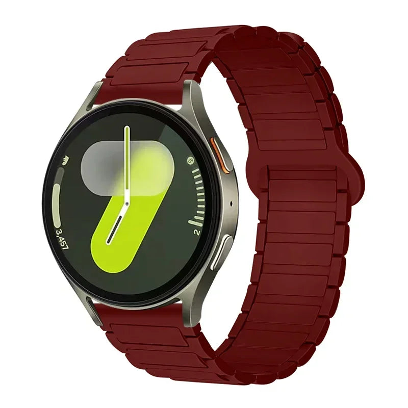 OnePlus Smartwatch Sport Magnetic Silicone Watch Band Strap in red with a sleek design and comfortable fit.