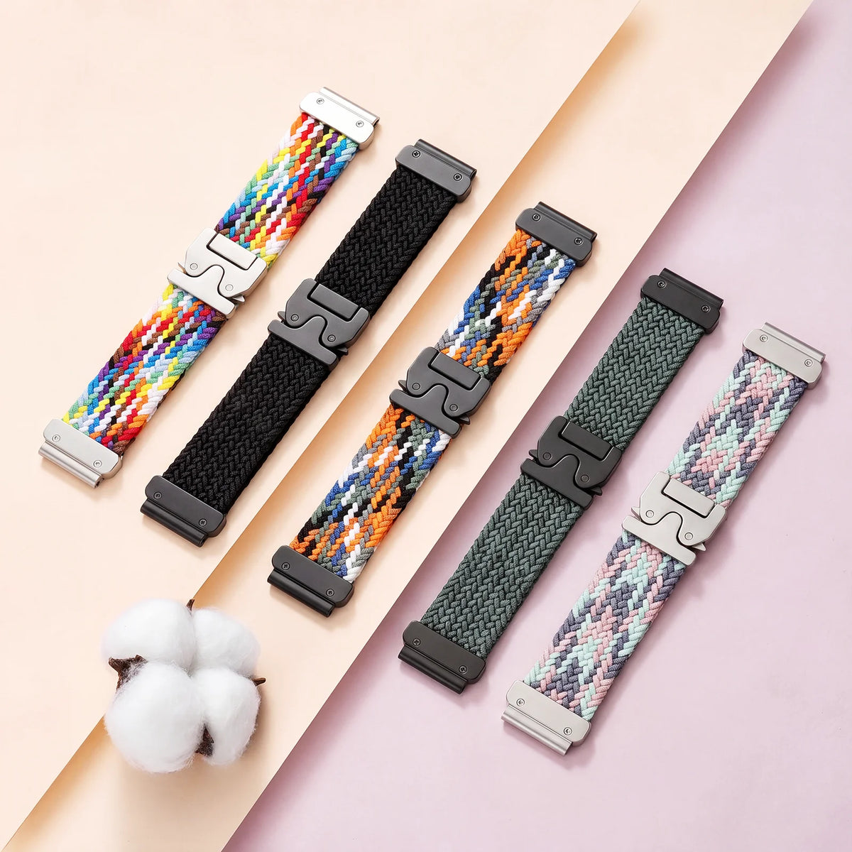 Garmin QuickFit 20/22/26mm Braided Stretch Nylon Band — band detail