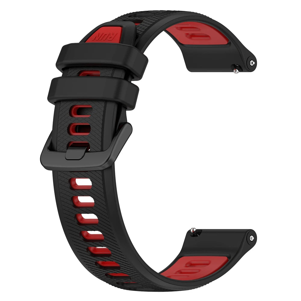 OnePlus Smartwatch Silicone Band Sports Strap Replacement Bracelet in black and red colors.