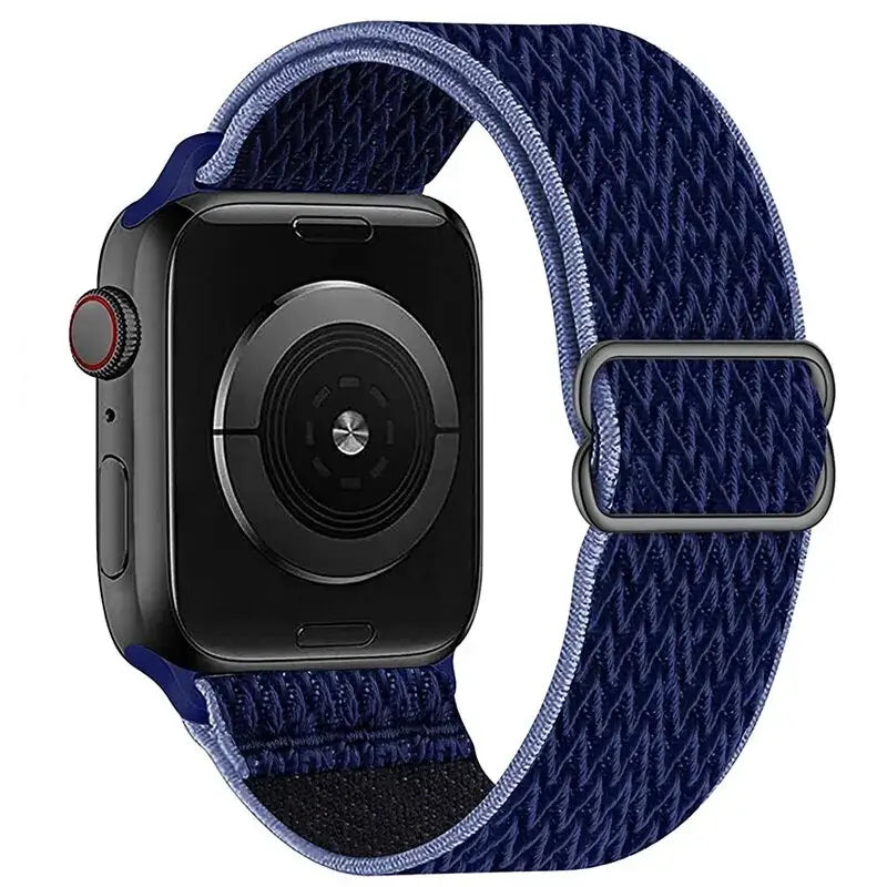 Midnight Blue Chevron adjustable stretch nylon Apple Watch band