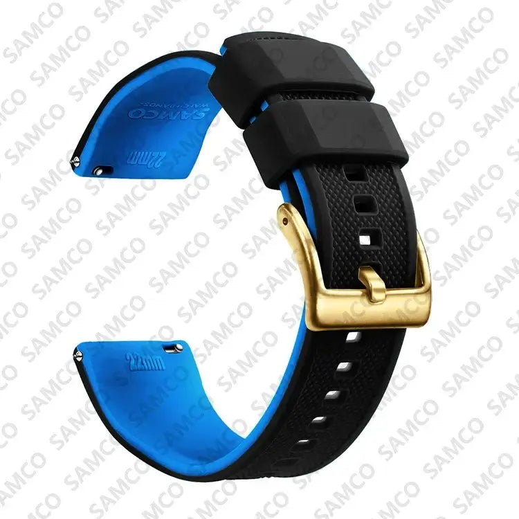 Amazfit Textured Silicone Band with Buckle Choices — Black / Blue / Gold Buckle