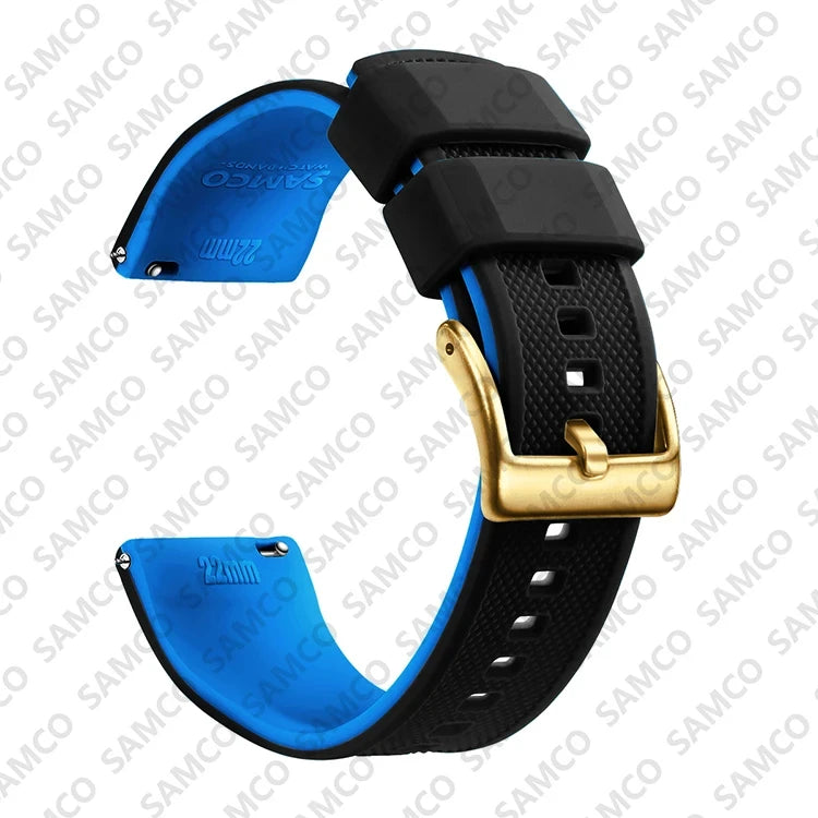 OnePlus Watch Band Quick Release Silicone Strap Sweat Resistant Black on a white background.