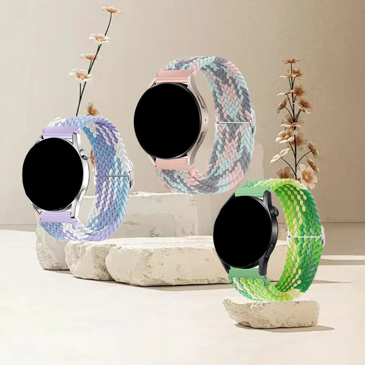 Garmin Braided Stretch Loop Band 3-Pack in Lavender Mix, Pastel Mix & Green Mix