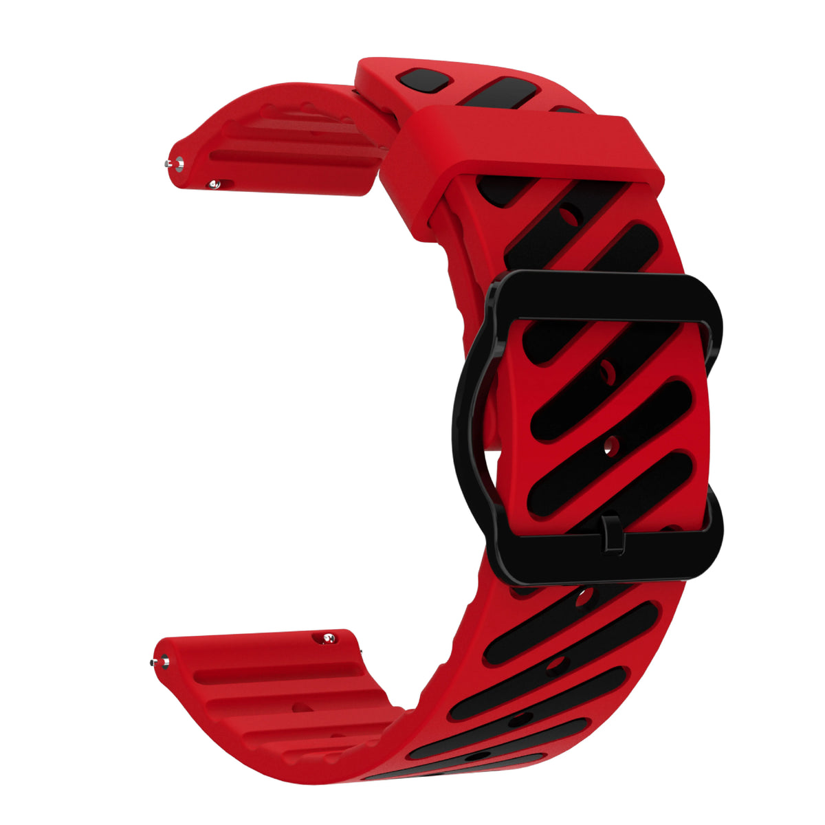 Red / Black Garmin 22mm Quick Release Two-Tone Silicone Band