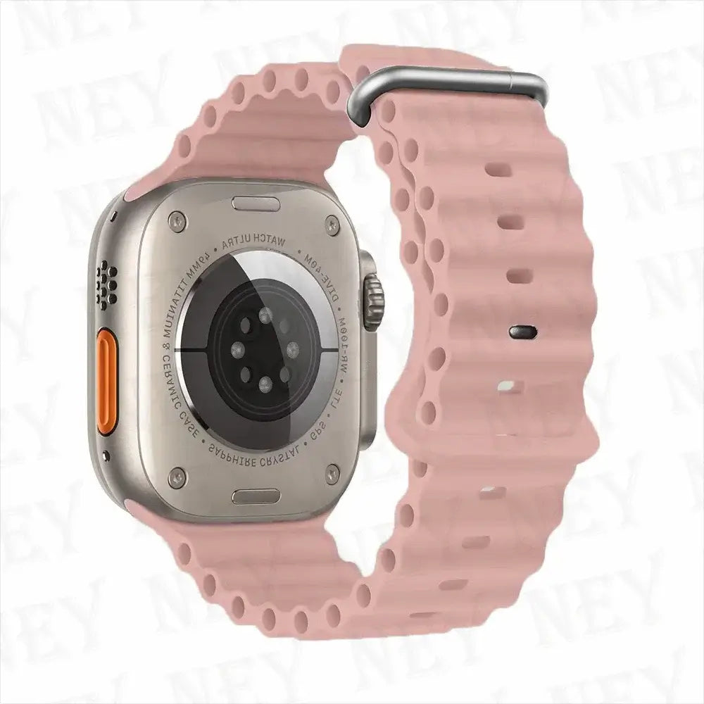 Soft Pink tubular silicone Apple Watch band