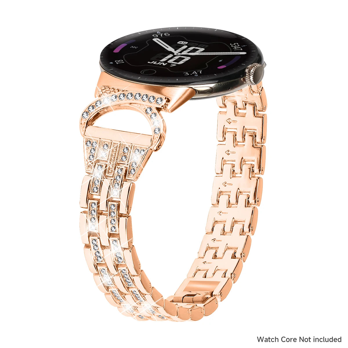 Rose Gold Google Pixel Watch 5, 4 and 3 41mm Rhinestone Bead Bracelet Band